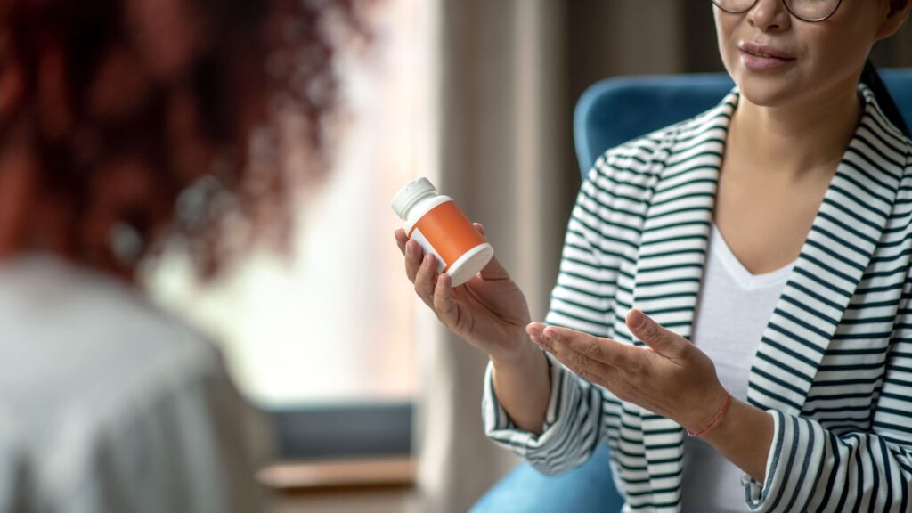 A psychiatrist discussing options for getting Suboxone for free during an individual session.